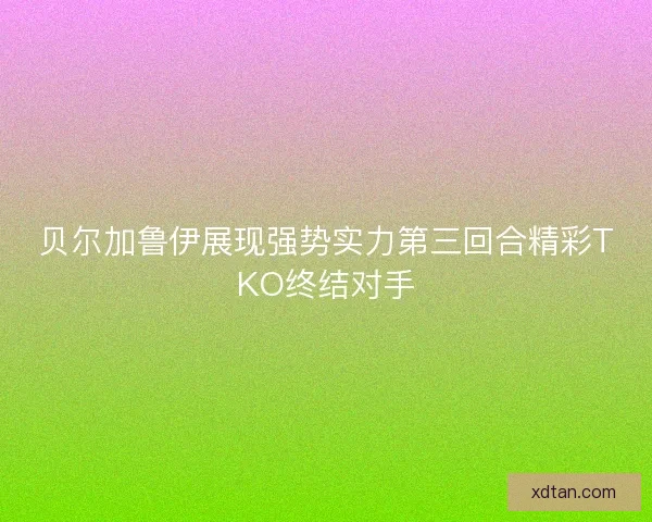 贝尔加鲁伊展现强势实力第三回合精彩TKO终结对手